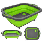 foldable cutting board & colander 2 in 1