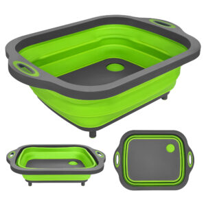 foldable cutting board & colander 2 in 1