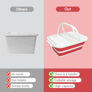 folding storage basket with handle 10l