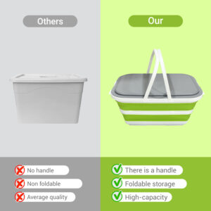 folding storage basket with sealed lid 16l