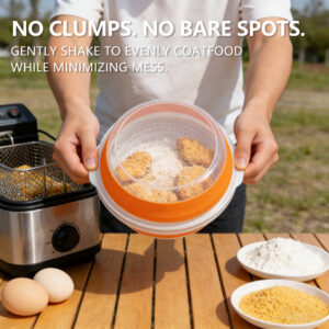 26cm collapsible shaker breading bowl with sieve