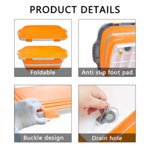 foldable bbq prep tub with locking lid