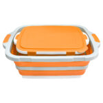 foldable bbq prep tub with locking lid