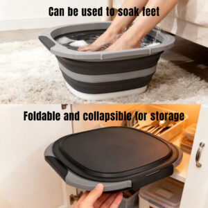 foldable 10l prep basin with lid black