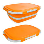 foldable 20l prep basin with locking lid orange