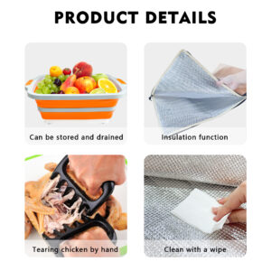 16l bbq prep set with insulated bag & meat claws