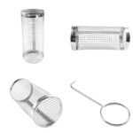 rotating bbq grill basket set