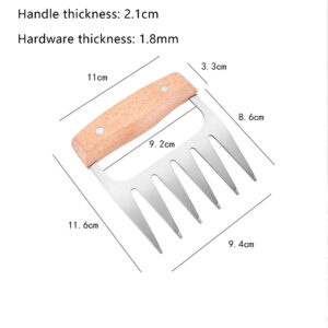 stainless meat claw with beechwood handle 2 pack