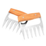 stainless meat claw with beechwood handle 2 pack