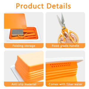 folding cutting board & knife set 7 piece