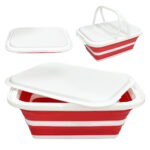 folding storage basket with handle 10l