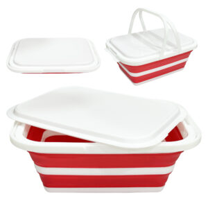 folding storage basket with handle 10l
