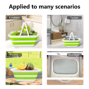 folding storage basket with sealed lid 16l