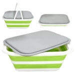 folding storage basket with sealed lid 16l