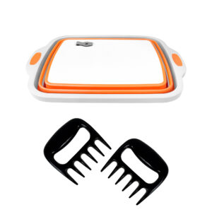 folding 3 in 1 prep basin cutting board, wash basin & grill tray
