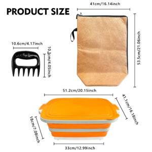 16l bbq prep set with insulated bag & meat claws