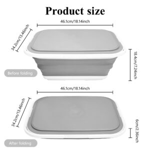 18l collapsible storage bucket with lid & drain hole