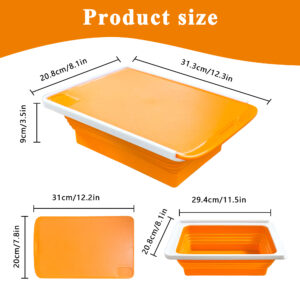 folding cutting board & knife set 7 piece
