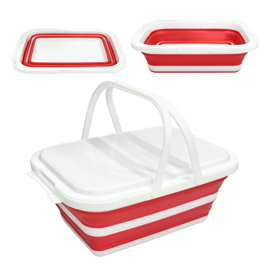 folding storage basket with handle 10l