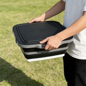 bbq folding basket set with tray clips & brush