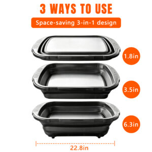 20l foldable stainless steel bbq basket with locking lid