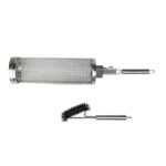 rotating bbq grill basket stainless steel handles