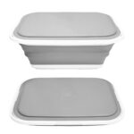 18l collapsible storage bucket with lid & drain hole