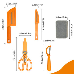 folding cutting board & knife set 7 piece