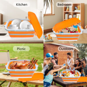foldable bbq prep tub with locking lid
