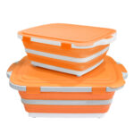 foldable bbq prep tub with locking lid