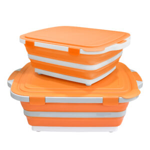 foldable bbq prep tub with locking lid