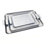 stainless drain grill pan 3 sizes