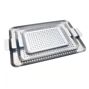 stainless drain grill pan 3 sizes