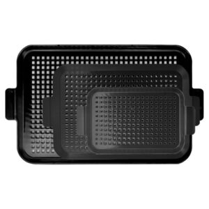 enamel mesh bbq grill tray 2 piece set